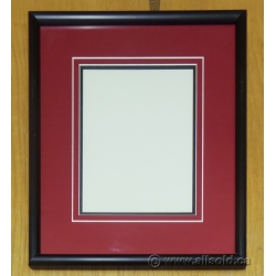Black Metal Certificate / Picture Frame with Red Matte